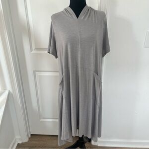 LOGO Lounge Dress Asymmetrical Hooded Dress Size XL Lagenlook